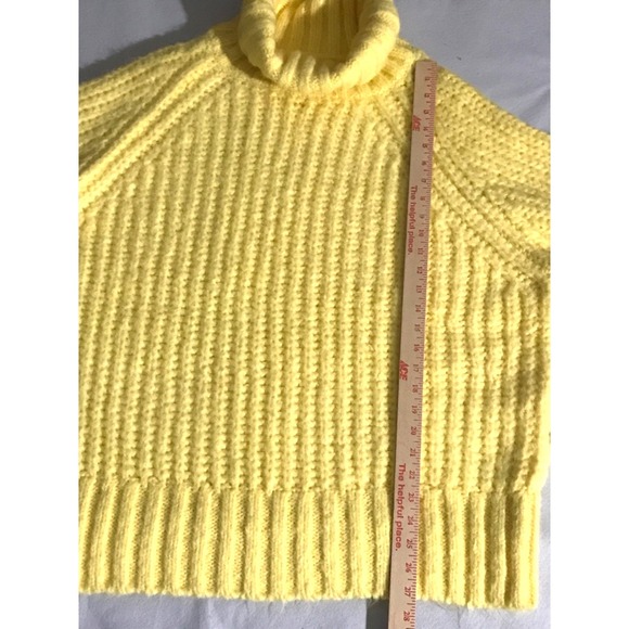 Anthropologie Pilcro Sweater Womens XL Yellow Turtleneck Chunky Knit Colorful - Picture 9 of 11